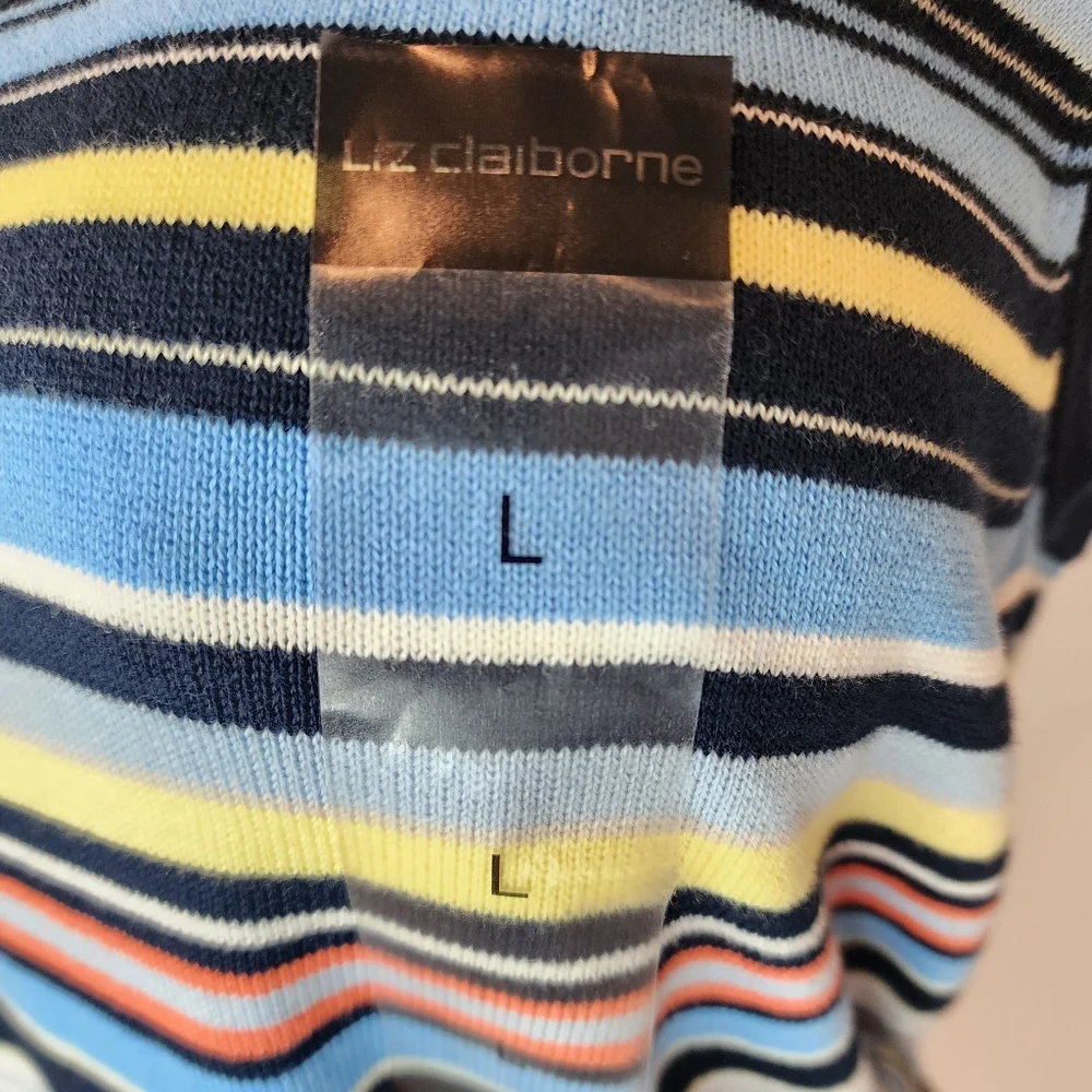 Liz Claiborne Colorful Striped Knit Tank Top NWT - Picture 7 of 8